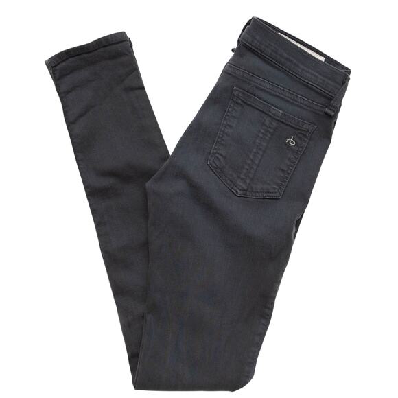 rag & bone Distressed Charcoal Stretch Skinny Jeans Size 25 - Picture 2 of 9
